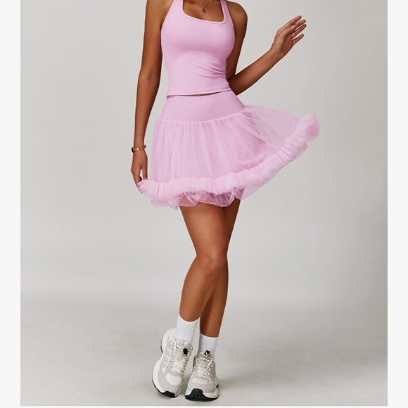ABOCIW Pants - Chic Pink Tulle Skort